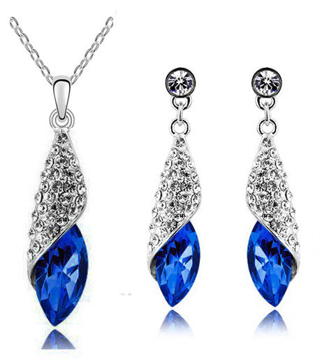 Österreichische Kristall Halskette Ohrringe Schmuckset