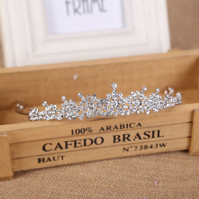 Diamond Blumen Paisley Tiara Crown Crystal Diadem