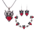 Boho Owl Halskette Armband Ohrringe Hochzeitsfeier Schmuck Set