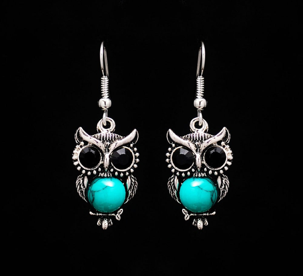 Boho Owl Halskette Armband Ohrringe Hochzeitsfeier Schmuck Set