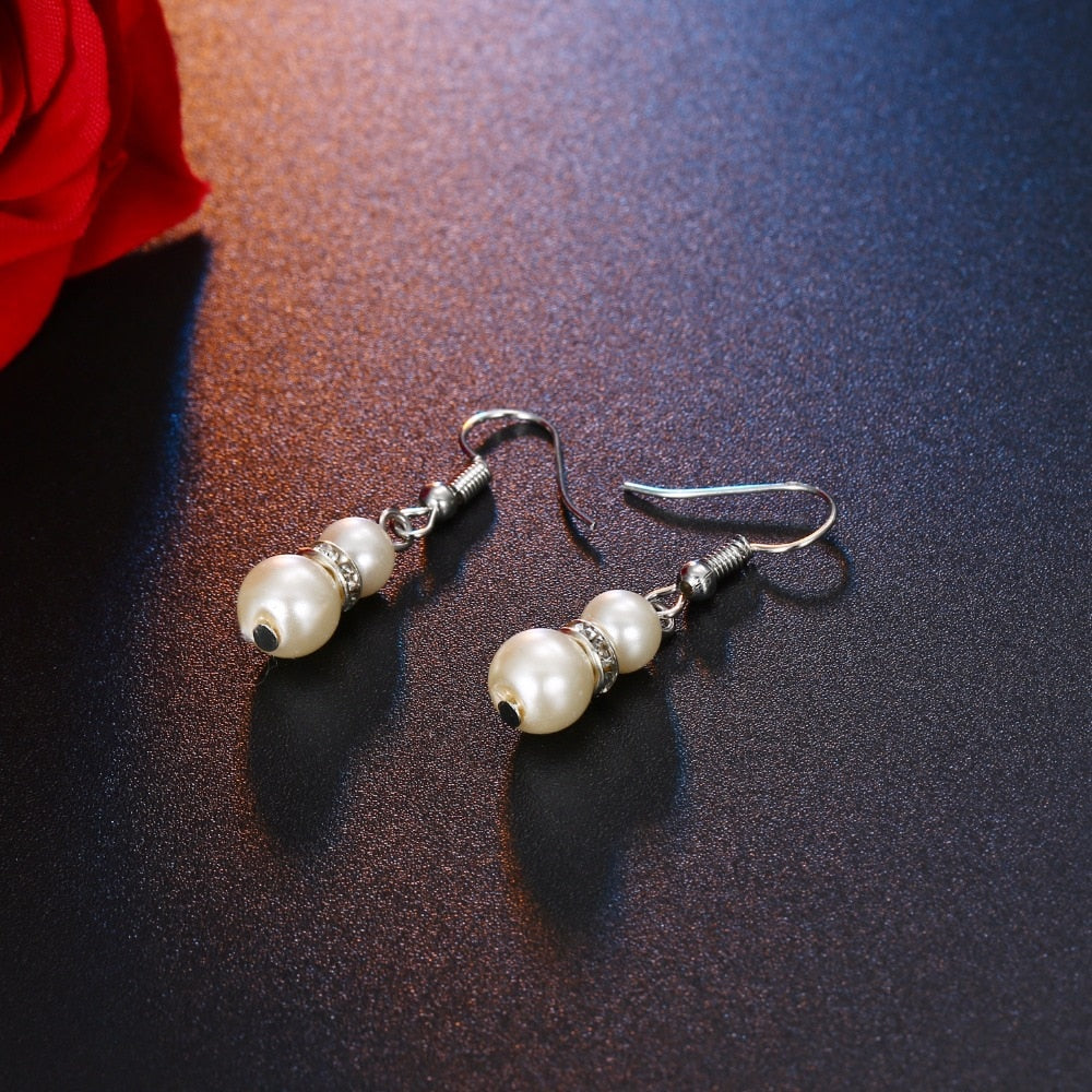 Perlenkristall  Halskette Armband Ohrringe Schmuckset Set