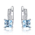 Blue Topaz 925 Sterling Silber  Clip  Ohrringe