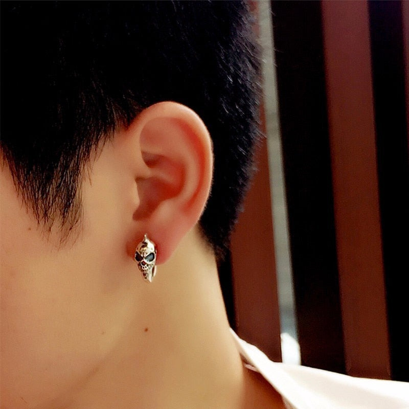 925 Schädel Sterling Silber Vintage Ohrringe