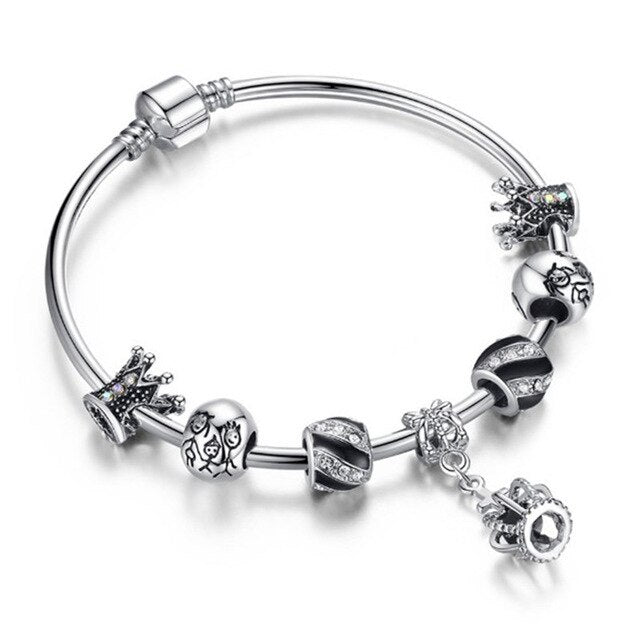 Crown Heart Star Charm Armband