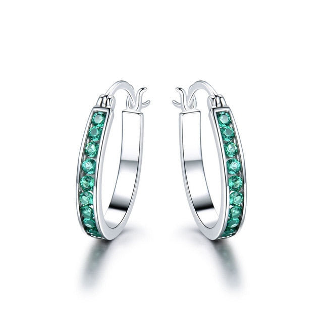 Emerald 925 Sterling Silber  Clip  Ohrringe