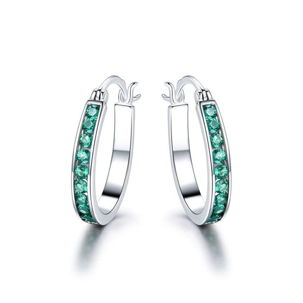 Emerald 925 Sterling Silber  Clip  Ohrringe
