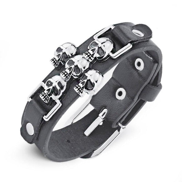 Gothic Skeleton Skull Ledergürtelschnalle Armband