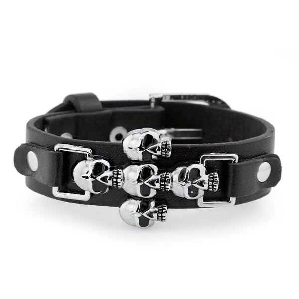 Gothic Skeleton Skull Ledergürtelschnalle Armband