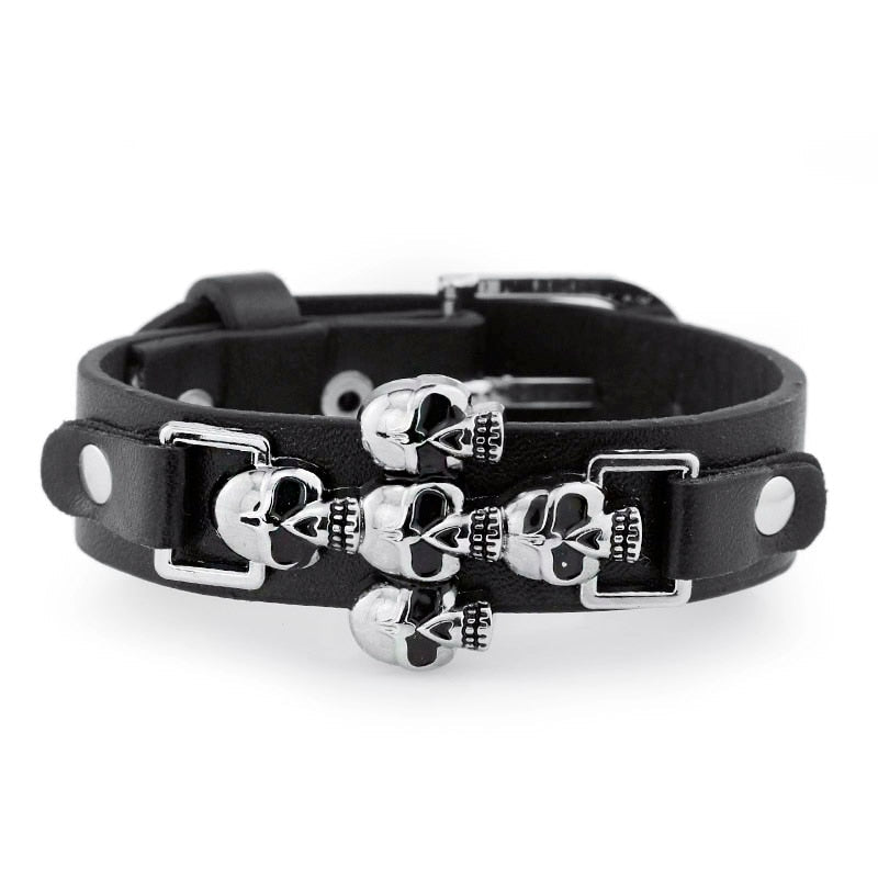 Gothic Skeleton Skull Ledergürtelschnalle Armband