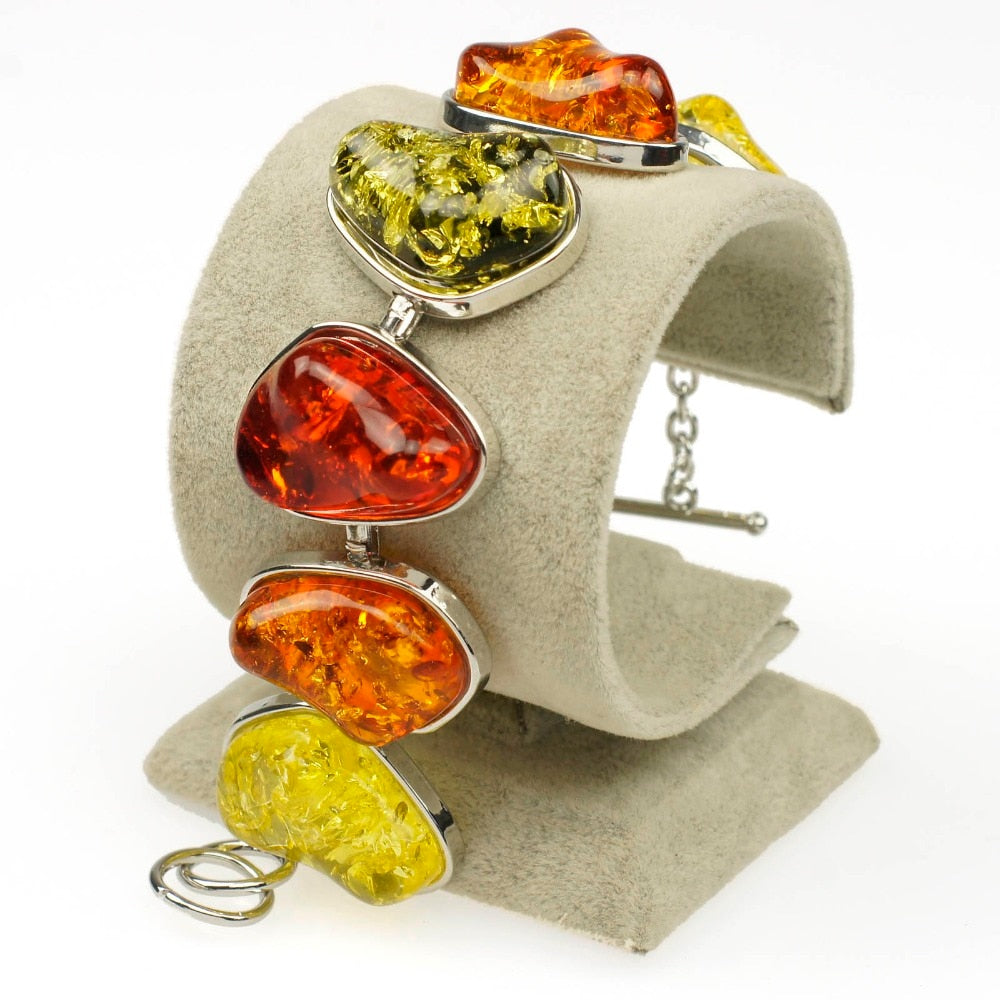 Mehrfarbiger Birnenförmiger Baltisch  Synthetischer Bernsteinarmband