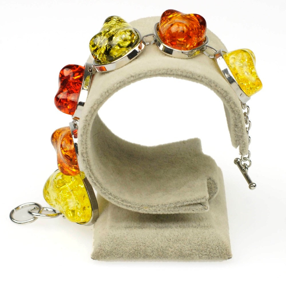 Mehrfarbiger Birnenförmiger Baltisch  Synthetischer Bernsteinarmband