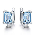 Strahlend Geschnittene Edelstein 925 Sterling Silber  Clip  Ohrringe