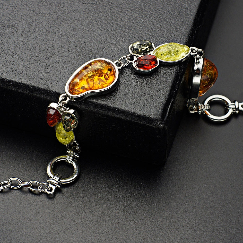 Elegantes Multikolores Baltisches Synthetisches Bernsteinkettenarmband