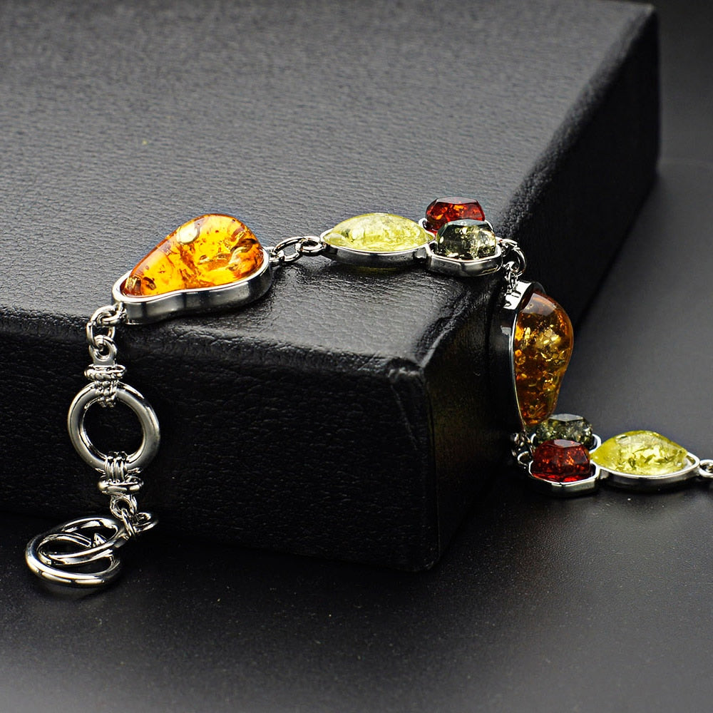 Elegantes Multikolores Baltisches Synthetisches Bernsteinkettenarmband