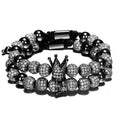 8mm Mikro  Pave  Kubikzirkonia  Kugelnkronharmband Kronharmband