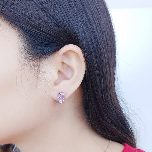 Strahlend Geschnittene Edelstein 925 Sterling Silber  Clip  Ohrringe