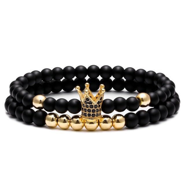 6 mm Naturstein Mikromikrokubikzirkonias Kronharm  Armband