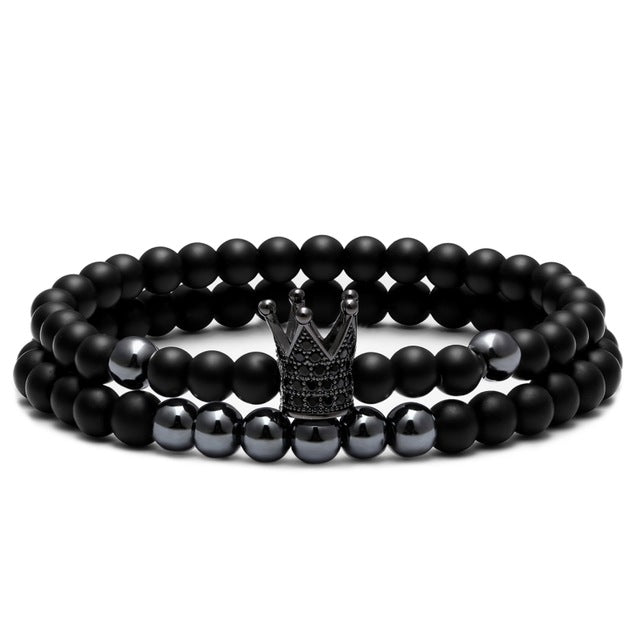 6 mm Naturstein Mikromikrokubikzirkonias Kronharm  Armband