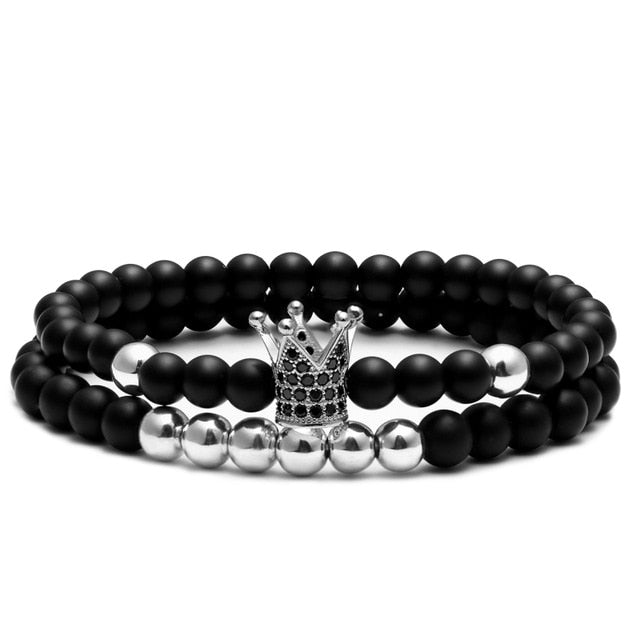 6 mm Naturstein Mikromikrokubikzirkonias Kronharm  Armband