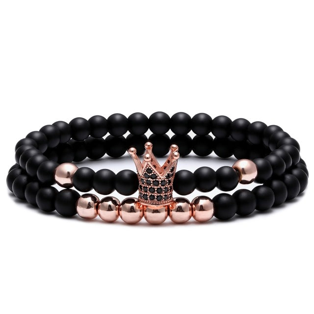 6 mm Naturstein Mikromikrokubikzirkonias Kronharm  Armband