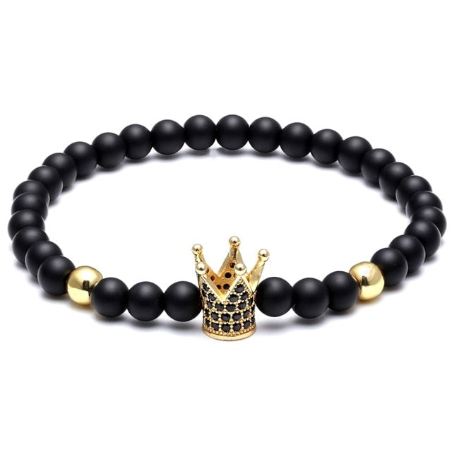 6 mm Naturstein Mikromikrokubikzirkonias Kronharm  Armband