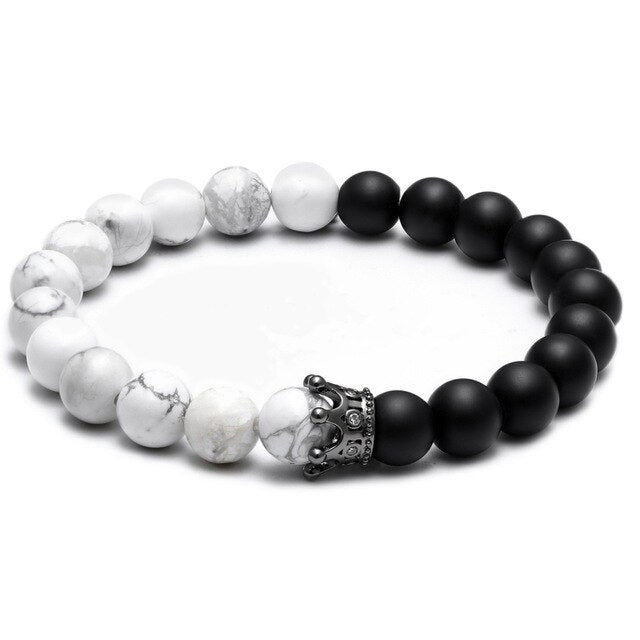 8 mm Natursteinperlen Kronen Vulkanschrubbe Perlen  Charmarmband