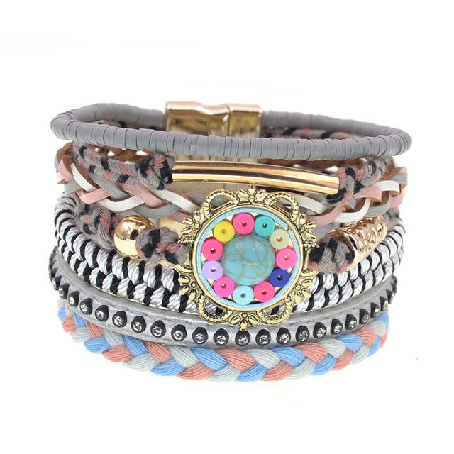 Boho Lederarmbänder