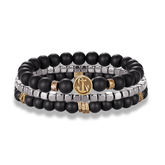 Mehrschichtiger Lederperlen Modearmband