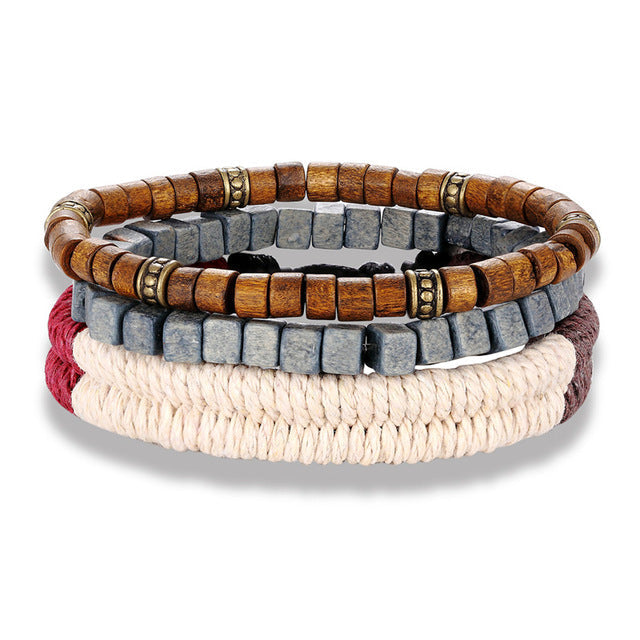 Mehrschichtiger Lederperlen Modearmband