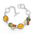 Ovales Multikolores Baltisches Synthetisches Bernsteinkettenarmband