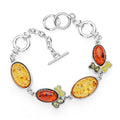 Ovales Und Knochenform Farbenfrohe Baltische Synthetische Bernsteinverbindungskette Armband