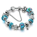 Ozeanstil Delphin  Anker  Blaukristall Mit Charmperlenarmband