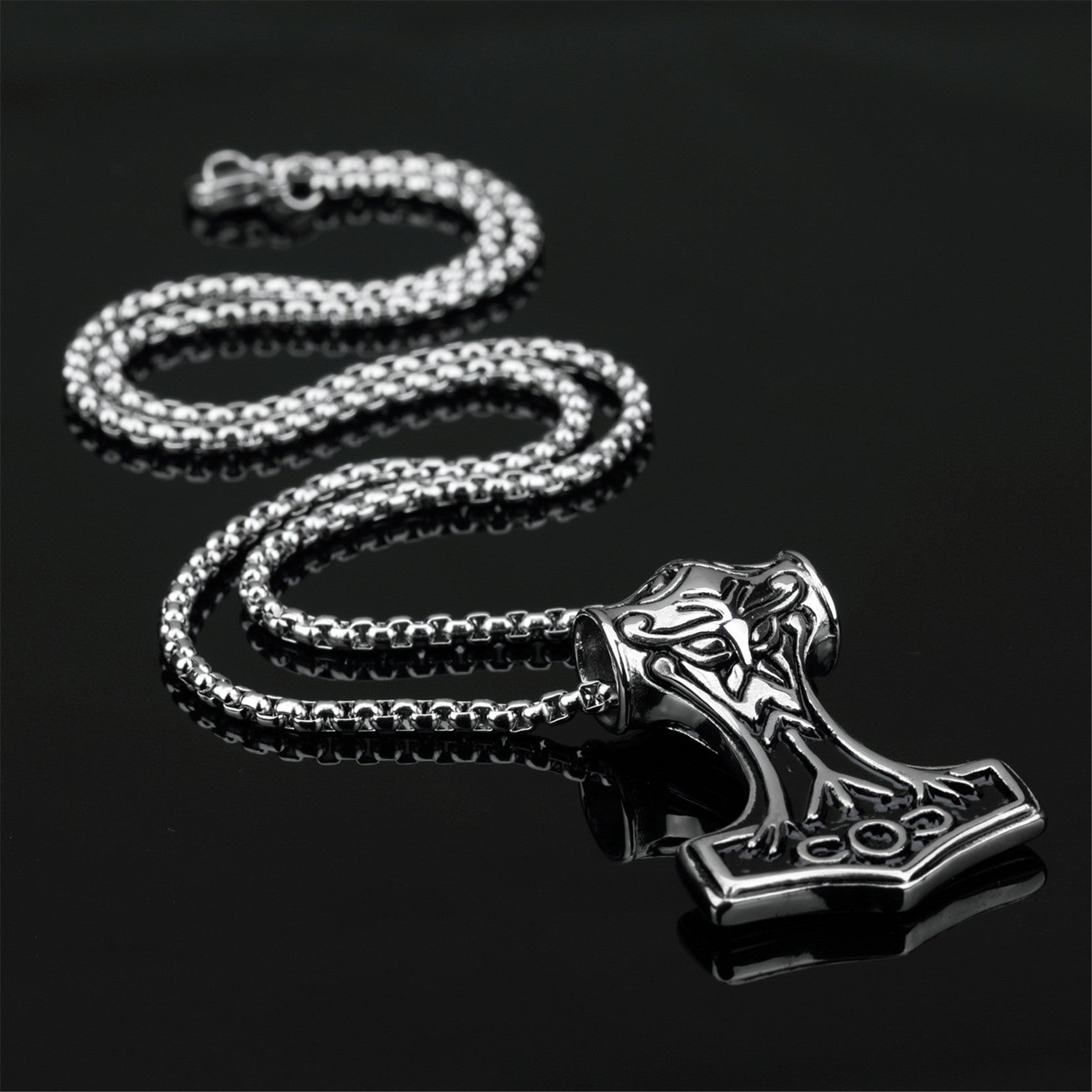 Thors Hammer Rock Style Viking Anhänger Halskette
