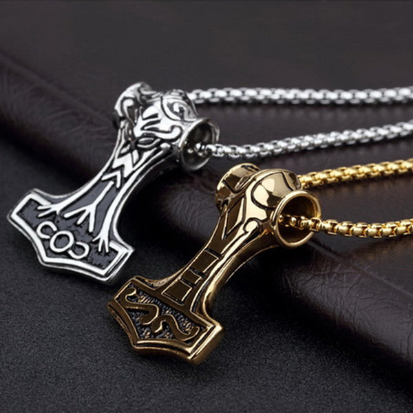 Thors Hammer Rock Style Viking Anhänger Halskette