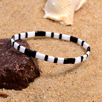 Böhmisches Schwarz/Weiß-Armband