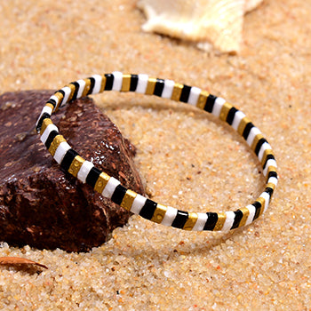 Böhmisches Schwarz/Weiß-Armband