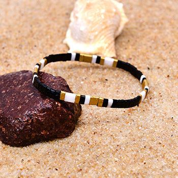 Böhmisches Schwarz/Weiß-Armband