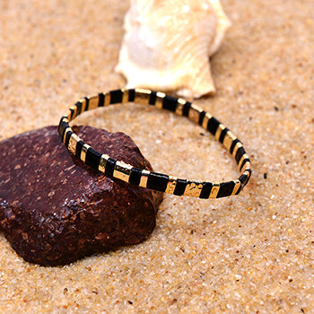 Böhmisches Schwarz/Weiß-Armband