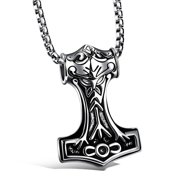 Thors Hammer Rock Style Viking Anhänger Halskette