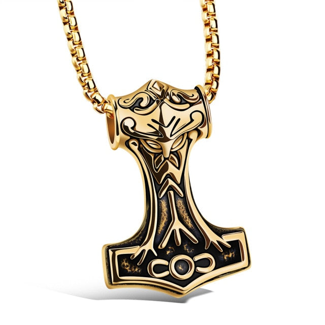 Thors Hammer Rock Style Viking Anhänger Halskette