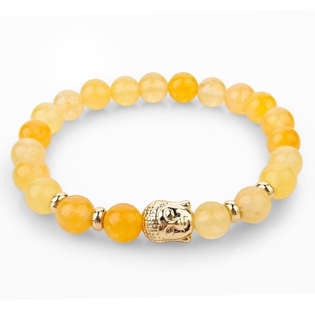 Natursteinperlen Und Buddha  Charmarmband