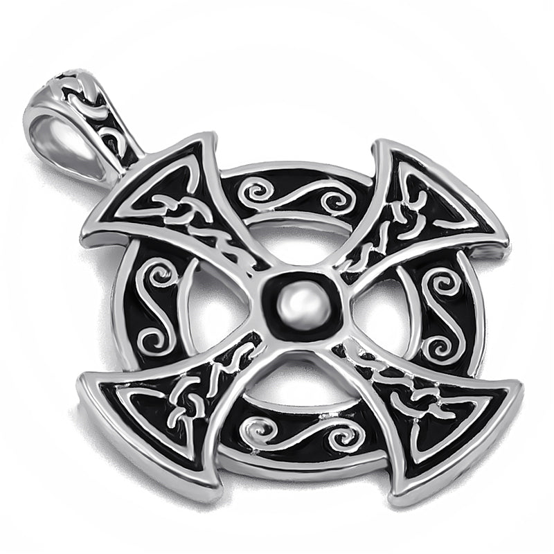 Silberkeltische Celtic Cross Anhänger Halskette