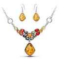 Multicolor Baltic Synthetic Bamern Halskette Ohrringe Schmuckset