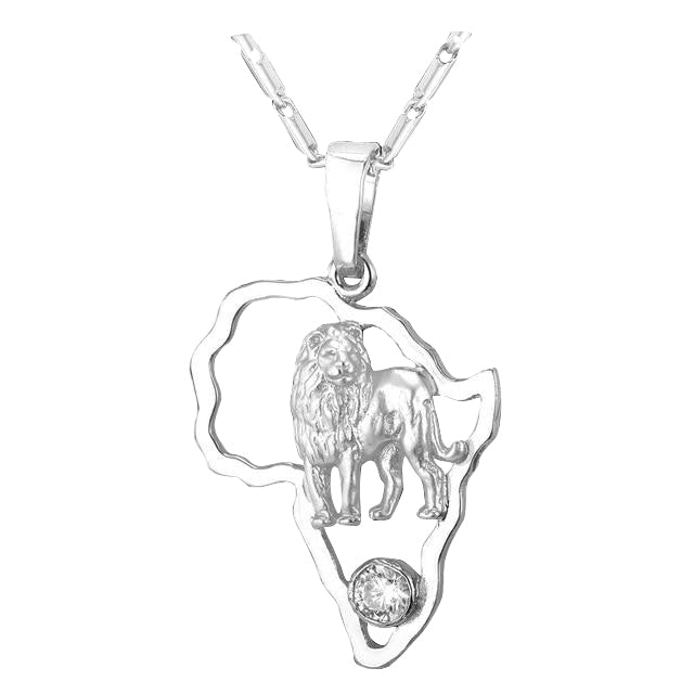 Afrikanische Karte Löwen Anhängerkette Für Frauen