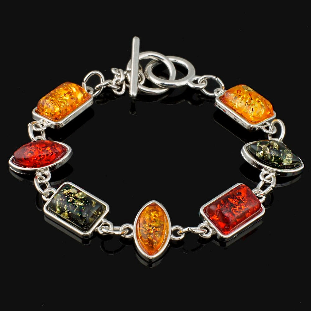 Mehrfarbiger Baltischer Synthetischer Amber Chic Link Armband