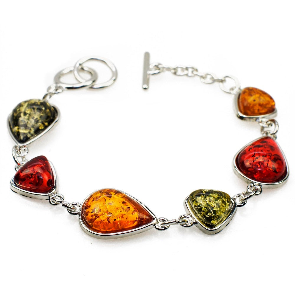 Mehrfarbiger Baltischer Synthetischer Amber Chic Link Armband