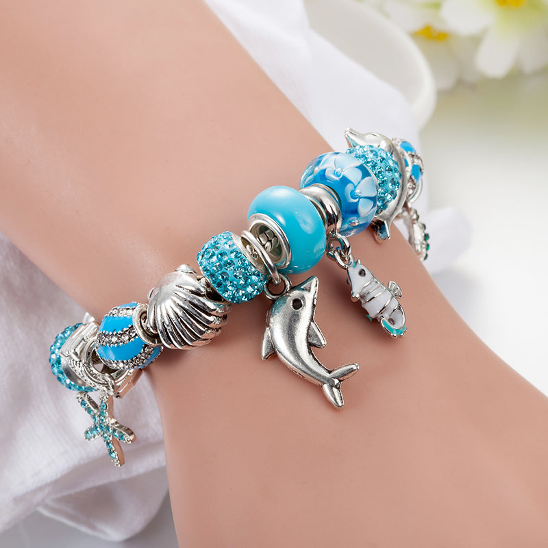 Murano Glasperlen Meereskreaturen Charme Armband Frauen S Schmuck