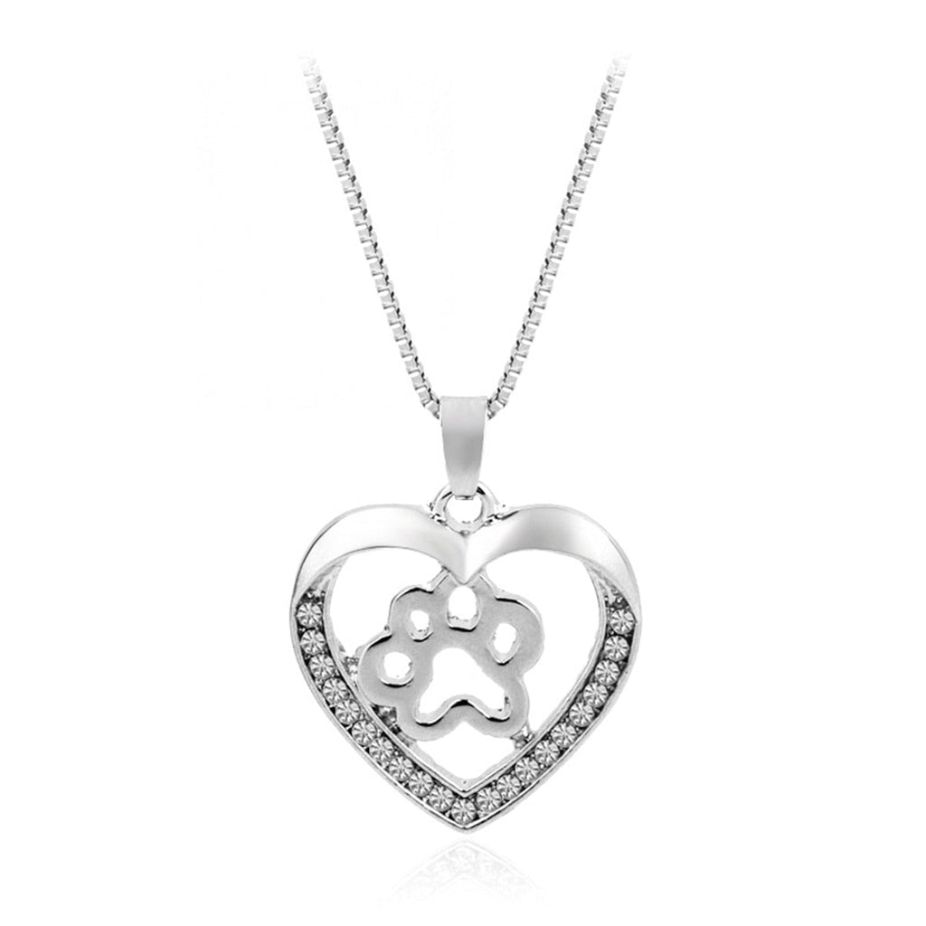Welpenpfoten Druck Herz Halskette Frauen S Schmuck