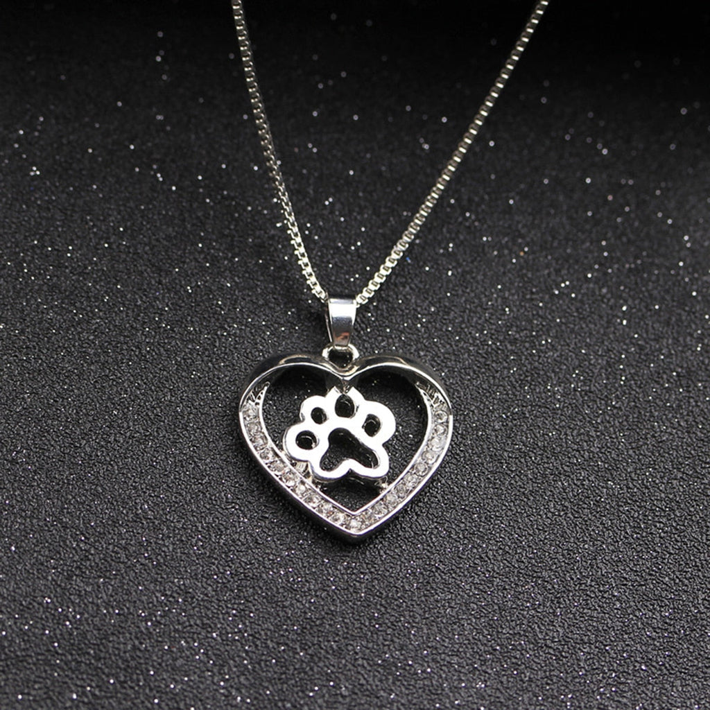 Welpenpfoten Druck Herz Halskette Frauen S Schmuck