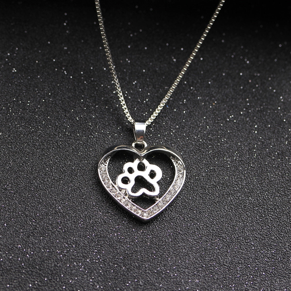 Welpenpfoten Druck Herz Halskette Frauen S Schmuck